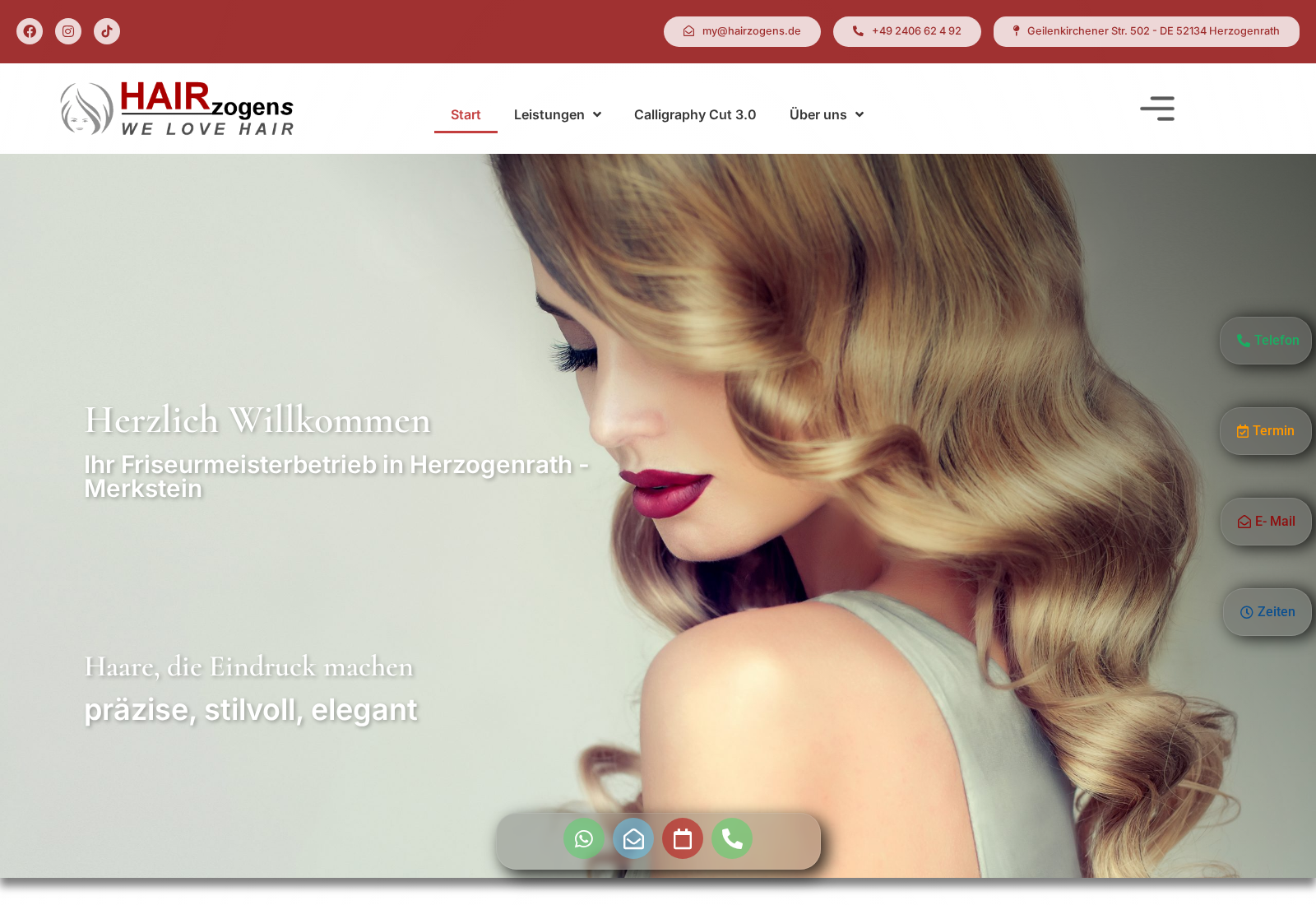 HAIRzogens Desktop-Ansicht