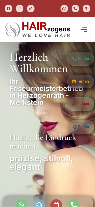 HAIRzogens iPhone-Ansicht