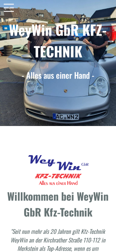 WeyWin iPhone-Ansicht